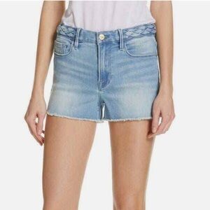 Frame Denim Le Cutoff Braid Waist Denim Shorts size 25 in Light Wash